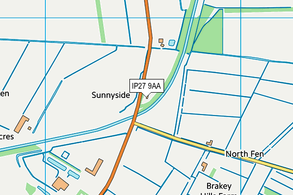 IP27 9AA map - OS VectorMap District (Ordnance Survey)