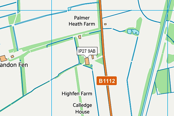 IP27 9AB map - OS VectorMap District (Ordnance Survey)