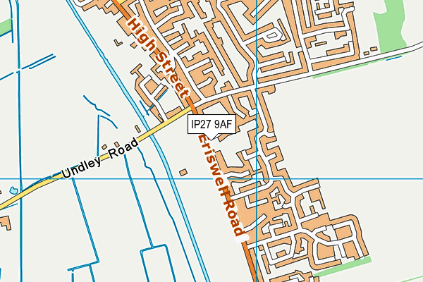 Lakenheath Playing Fields map (IP27 9AF) - OS VectorMap District (Ordnance Survey)