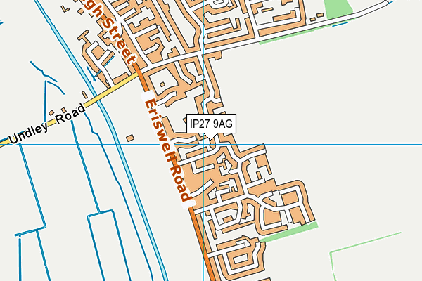 IP27 9AG map - OS VectorMap District (Ordnance Survey)