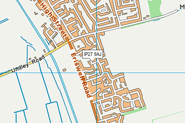 IP27 9AJ map - OS VectorMap District (Ordnance Survey)