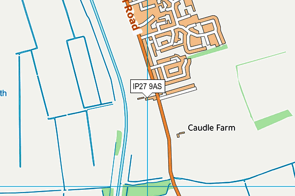 IP27 9AS map - OS VectorMap District (Ordnance Survey)