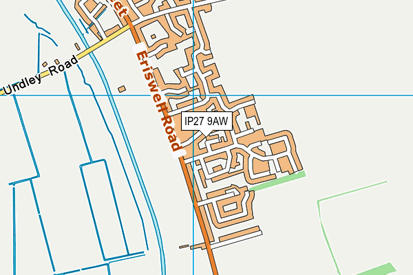 IP27 9AW map - OS VectorMap District (Ordnance Survey)