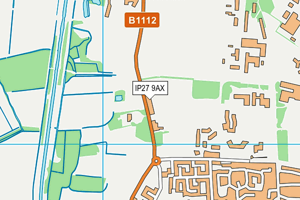 IP27 9AX map - OS VectorMap District (Ordnance Survey)