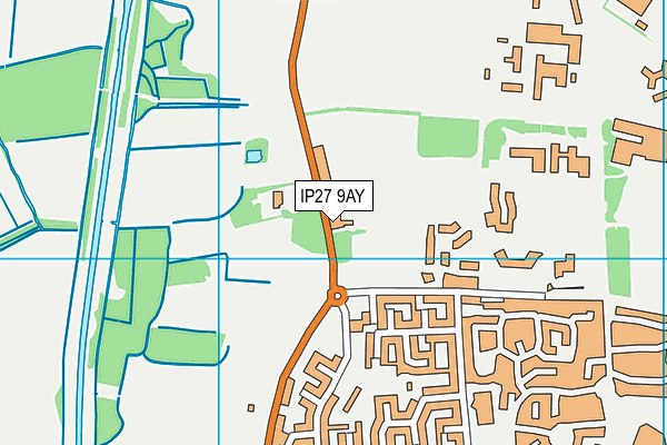 IP27 9AY map - OS VectorMap District (Ordnance Survey)
