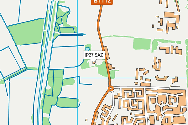 IP27 9AZ map - OS VectorMap District (Ordnance Survey)