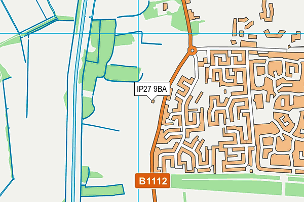 IP27 9BA map - OS VectorMap District (Ordnance Survey)