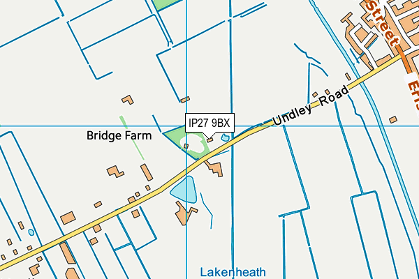 IP27 9BX map - OS VectorMap District (Ordnance Survey)