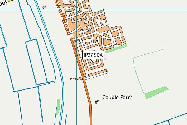 IP27 9DA map - OS VectorMap District (Ordnance Survey)