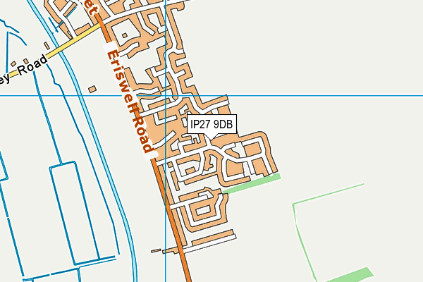 IP27 9DB map - OS VectorMap District (Ordnance Survey)