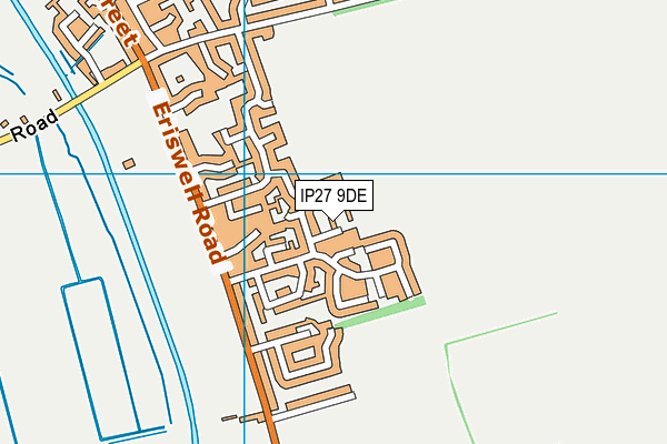 IP27 9DE map - OS VectorMap District (Ordnance Survey)