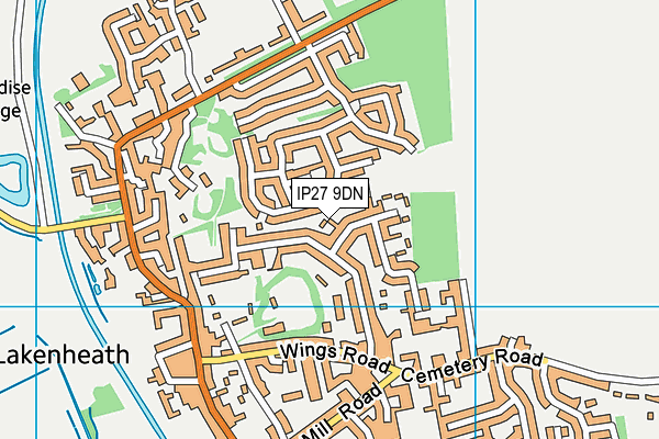 IP27 9DN map - OS VectorMap District (Ordnance Survey)
