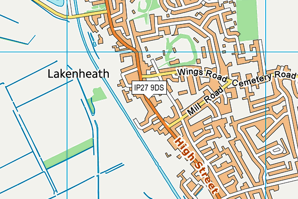 IP27 9DS map - OS VectorMap District (Ordnance Survey)