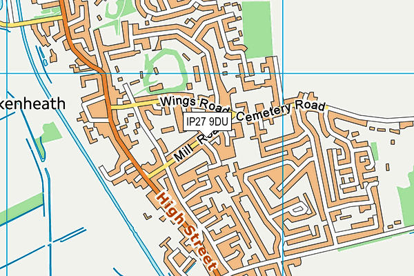 IP27 9DU map - OS VectorMap District (Ordnance Survey)