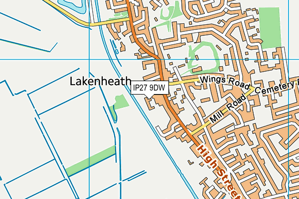 IP27 9DW map - OS VectorMap District (Ordnance Survey)