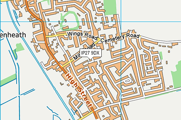 IP27 9DX map - OS VectorMap District (Ordnance Survey)