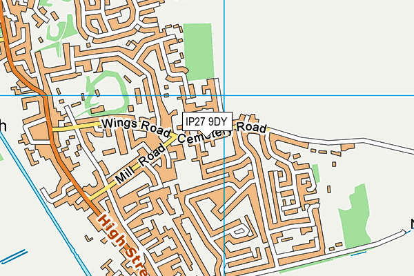 IP27 9DY map - OS VectorMap District (Ordnance Survey)