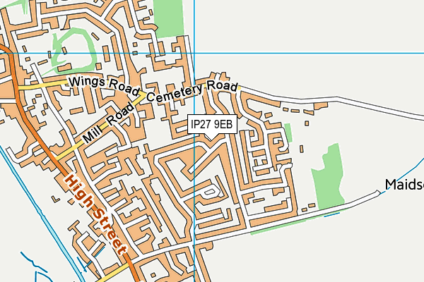IP27 9EB map - OS VectorMap District (Ordnance Survey)