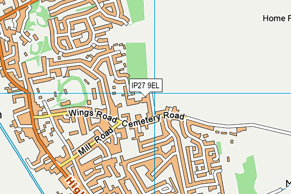 IP27 9EL map - OS VectorMap District (Ordnance Survey)