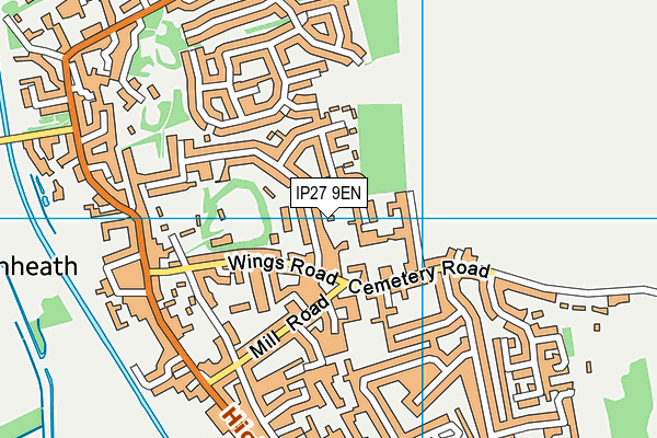 IP27 9EN map - OS VectorMap District (Ordnance Survey)