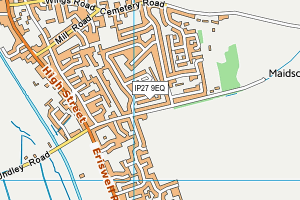 IP27 9EQ map - OS VectorMap District (Ordnance Survey)