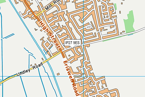 IP27 9ES map - OS VectorMap District (Ordnance Survey)