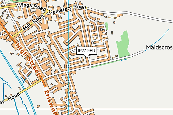 IP27 9EU map - OS VectorMap District (Ordnance Survey)