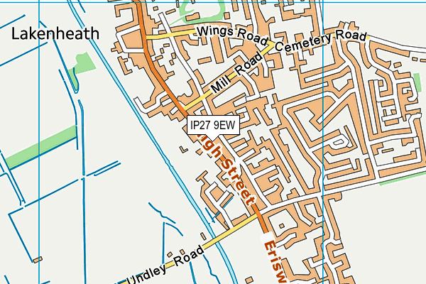 IP27 9EW map - OS VectorMap District (Ordnance Survey)