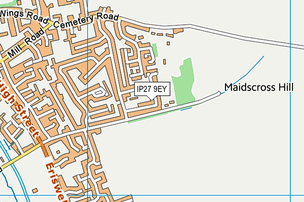 IP27 9EY map - OS VectorMap District (Ordnance Survey)