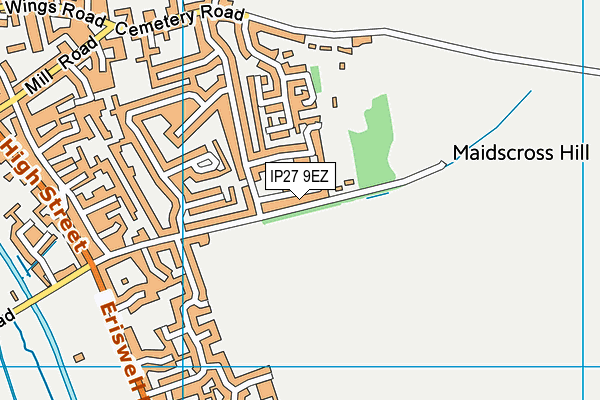 IP27 9EZ map - OS VectorMap District (Ordnance Survey)