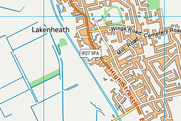 IP27 9FA map - OS VectorMap District (Ordnance Survey)
