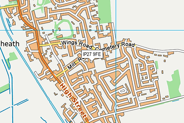 IP27 9FE map - OS VectorMap District (Ordnance Survey)