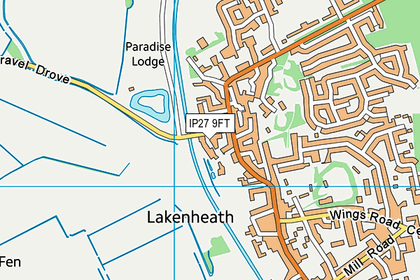 IP27 9FT map - OS VectorMap District (Ordnance Survey)