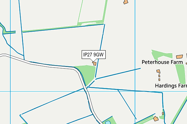 IP27 9GW map - OS VectorMap District (Ordnance Survey)
