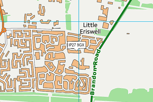 IP27 9GX map - OS VectorMap District (Ordnance Survey)