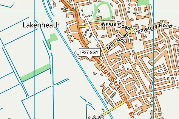 IP27 9GY map - OS VectorMap District (Ordnance Survey)