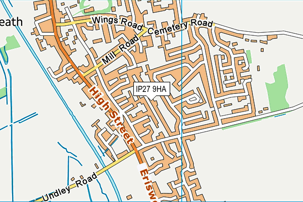 IP27 9HA map - OS VectorMap District (Ordnance Survey)