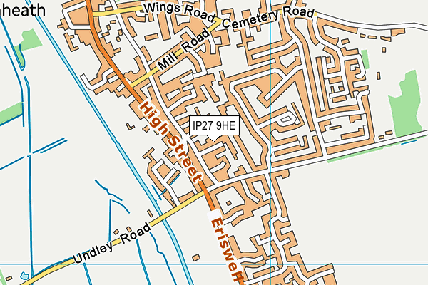 IP27 9HE map - OS VectorMap District (Ordnance Survey)