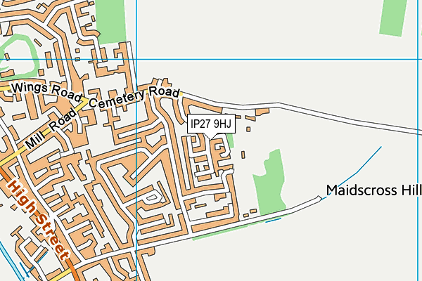 IP27 9HJ map - OS VectorMap District (Ordnance Survey)
