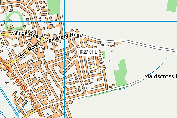 IP27 9HL map - OS VectorMap District (Ordnance Survey)