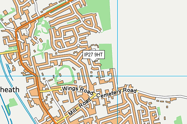 IP27 9HT map - OS VectorMap District (Ordnance Survey)