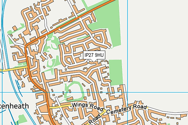 IP27 9HU map - OS VectorMap District (Ordnance Survey)