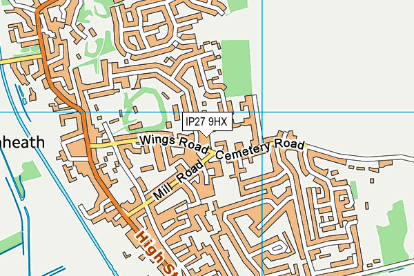 IP27 9HX map - OS VectorMap District (Ordnance Survey)