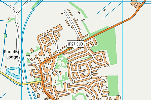 IP27 9JD map - OS VectorMap District (Ordnance Survey)