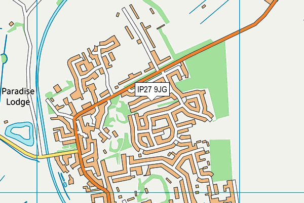 IP27 9JG map - OS VectorMap District (Ordnance Survey)