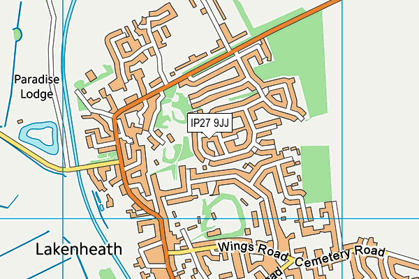 IP27 9JJ map - OS VectorMap District (Ordnance Survey)