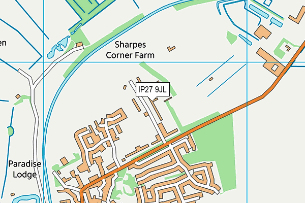 IP27 9JL map - OS VectorMap District (Ordnance Survey)