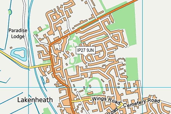 IP27 9JN map - OS VectorMap District (Ordnance Survey)