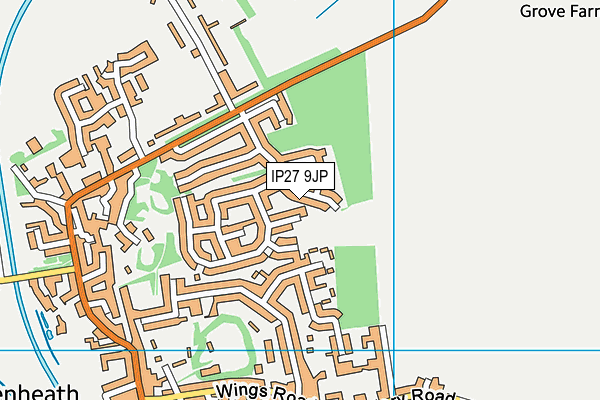 IP27 9JP map - OS VectorMap District (Ordnance Survey)