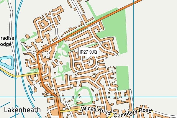 IP27 9JQ map - OS VectorMap District (Ordnance Survey)